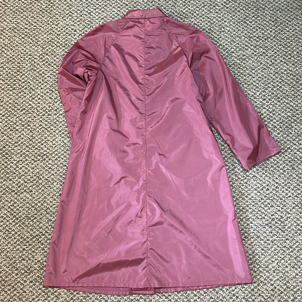 Vintage The totes Coat Lightweight Shiny Nylon Trench Coat - Dusty Rose Pink - Picture 2 of 16